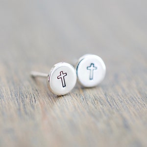 Cross Stud Earrings - Custom Sterling Earrings