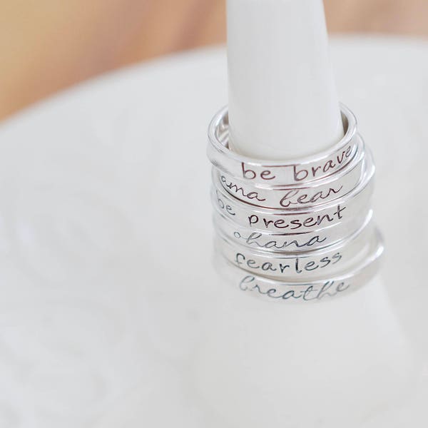 Personalized Ring - Sterling Ring - Custom Stamped Ring