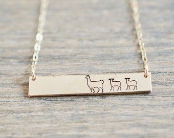 Llama Mama Bar Necklace - Custom Bar Necklace - Gift for Mom and Grandma