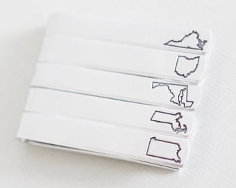 Aangepaste staatsbandbalk - Staatsbandclip - Gepersonaliseerde tieclip