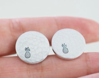 Pineapple Cufflinks - Custom Pineapple Cuff links - Gift for him, groom, dad, wedding