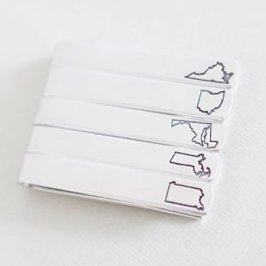Custom State Tie Bar - State Tie Clip - Personalized Tie Clip