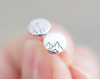 Mountain Earrings - Sterling Silver Earrings - Gift for Her