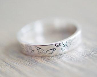 Butterfly Ring - Sterling Silver Ring - Gifts for Her