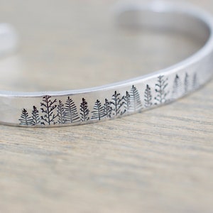 Forest Bracelet - Tree Cuff Bracelet - Nature Jewelry - 1/4 inch