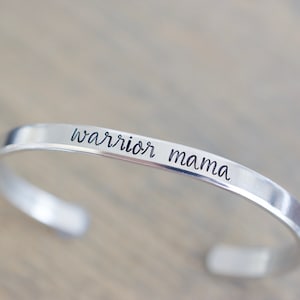 Warrior Mama Bracelet - Custom Mama Bracelet - Mom Jewelry - 1/5 inch