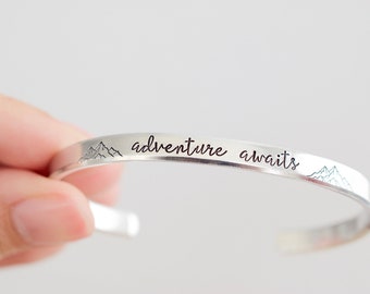 Adventure Awaits Bracelet - Wanderlust Bracelet - Gift for her