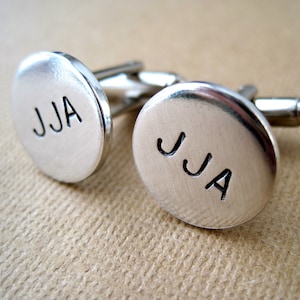 Aangepaste Cuff Links - Initialen - Hand gestempeld aluminium manchet links