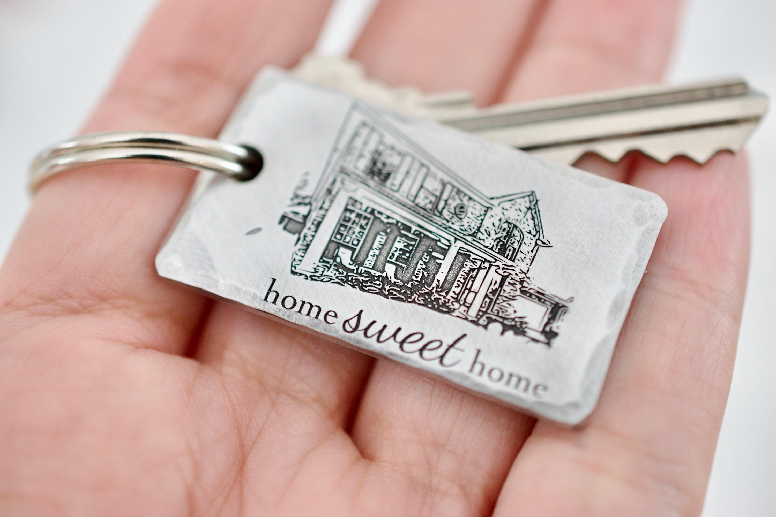 Custom House Keychain - Personalized Home Keychain - Etsy