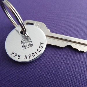 Personalized Keychain - House Keychain - Address Keychain - Hand stamped Accessory