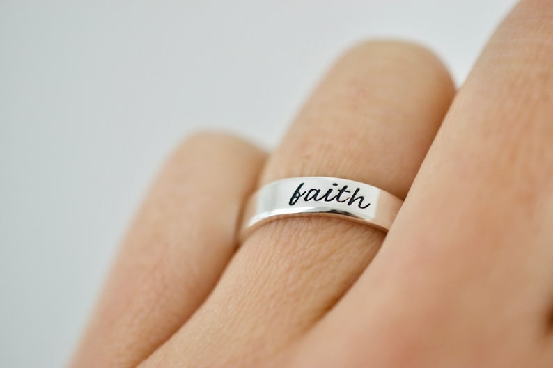 Faith Ring Sterling Ring Ring for Women Gift for Her Etsy