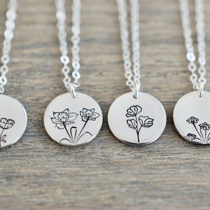 Birth Month Flower Necklace - Flower Charm