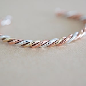 Mixed Metal Bracelet - Sterling Copper Brass Bracelet