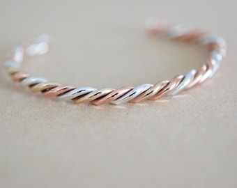 Mixed Metal Bracelet - Sterling Copper Brass Bracelet