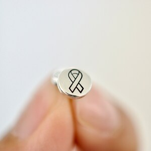 Cancer Ribbon Earrings - Sterling Stud Earrings