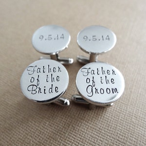 Wedding Cufflinks Father of the Groom Father of the Bride Personalized Cufflinks Wedding Jewelry image 1