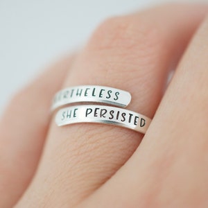 Nevertheless she persisted Wrap Ring - Sterling Silver Ring