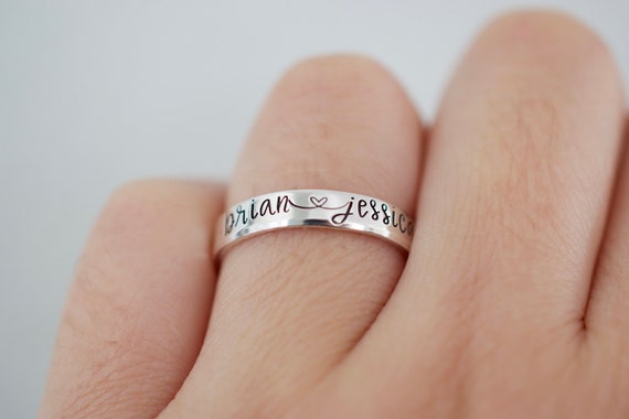 Name Engraved Ring |Personalized With Name/Date | Amazeforyou
