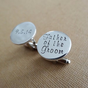 Wedding Cufflinks Father of the Groom Father of the Bride Personalized Cufflinks Wedding Jewelry image 4