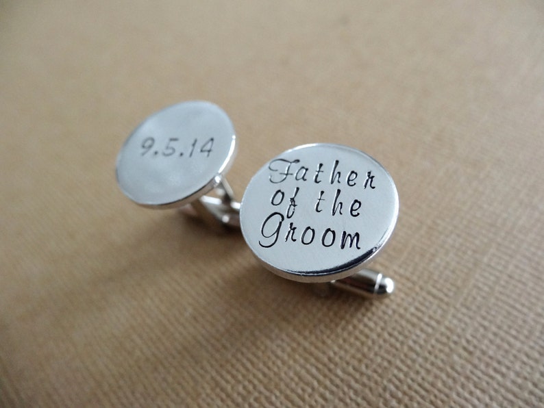 Wedding Cufflinks Father of the Groom Father of the Bride Personalized Cufflinks Wedding Jewelry image 4