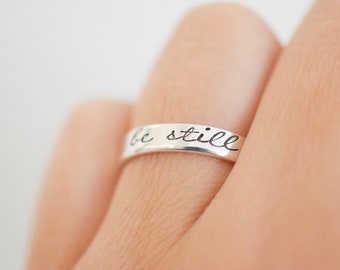 Be Still Ring - Sterling Silver Ring - Gifts for Her