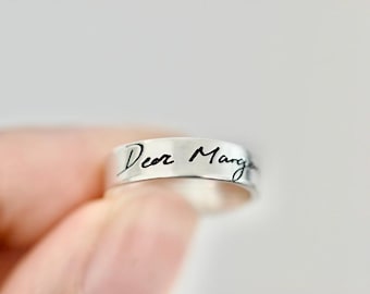 Handwriting Ring - Sterling Silver Signature Ring