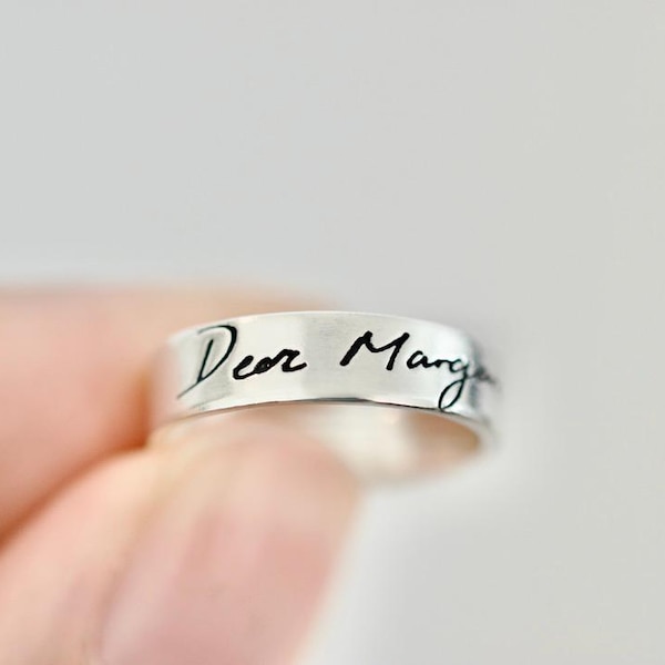 Handwriting Ring - Sterling Silver Signature Ring