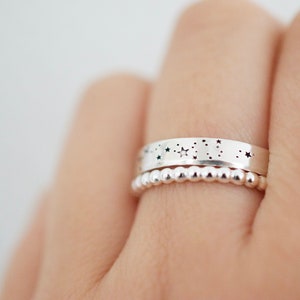 Stars Ring Sterling Silver Ring Stars and Moon Ring Gifts for Her image 1