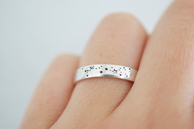 Stars Ring Sterling Silver Ring Stars and Moon Ring Gifts for Her image 5