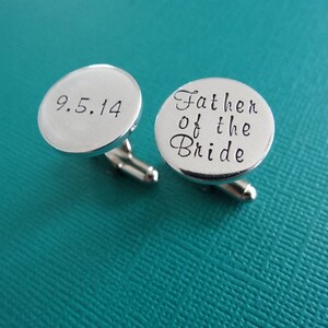 Wedding Cufflinks Father of the Groom Father of the Bride Personalized Cufflinks Wedding Jewelry image 3
