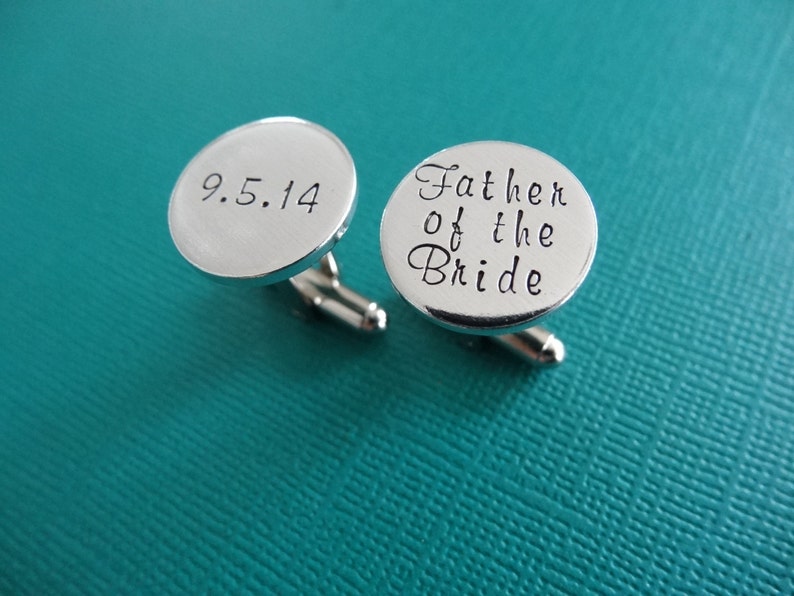 Wedding Cufflinks Father of the Groom Father of the Bride Personalized Cufflinks Wedding Jewelry image 3