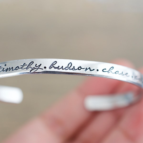 Custom Bracelet - Personalized Name Bracelet - Gift for Mom - 1/5 inch