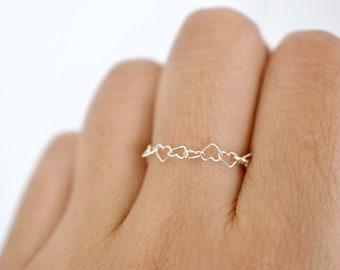 Heart Chain Ring