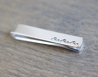 Wave Tie Clip - Hand gestempeld Ocean Tie Clip