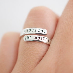 I Love You the Mostest Ring - Sterling Silver Wrap Ring - Mom Jewelry