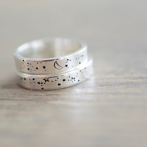 Stars Ring Sterling Silver Ring Stars and Moon Ring Gifts for Her image 3