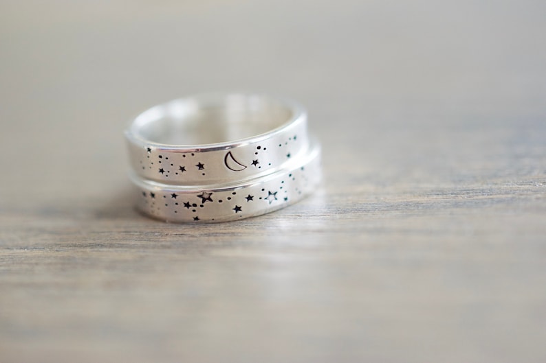 Stars Ring Sterling Silver Ring Stars and Moon Ring Gifts for Her image 3