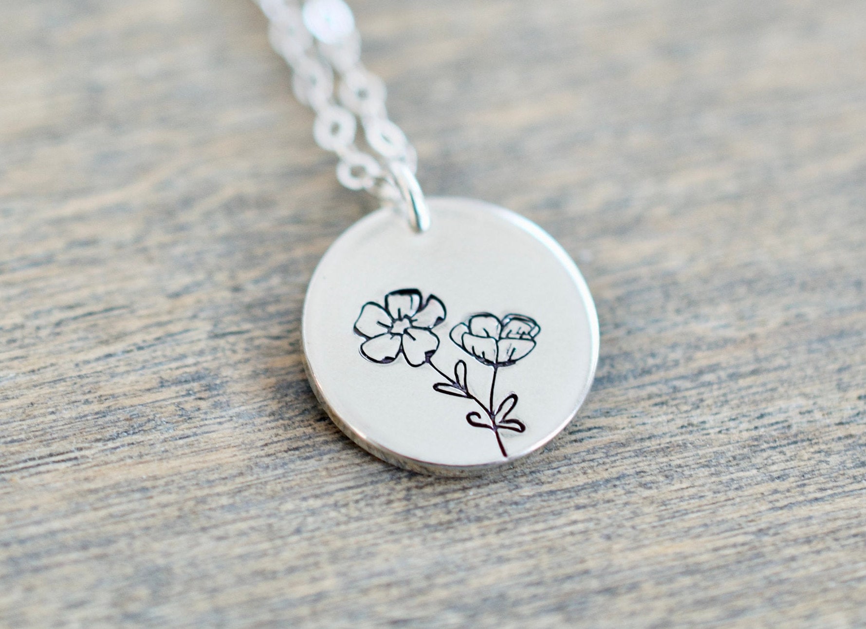 Cosmos Necklace Birthmonth Flower October Jewelry Cosmos Etsy