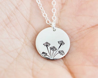 Daisy Necklace - Birthmonth Flower Jewelry - April Jewelry - Small Daisy Charm