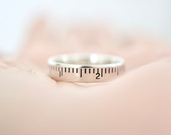 Ruler Ring - Sterling Silver Ring - Gifts for Her - Teacher Gift