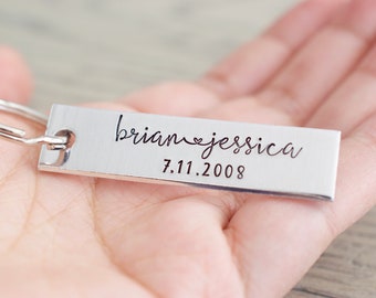 Anniversary Keychain - Couples Keychain - Custom Date Keychain - Personalized Gift