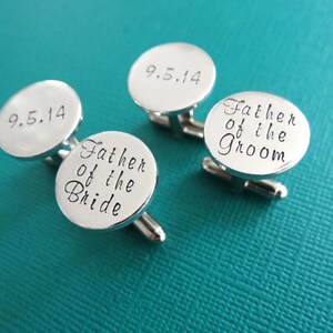 Wedding Cufflinks Father of the Groom Father of the Bride Personalized Cufflinks Wedding Jewelry image 2