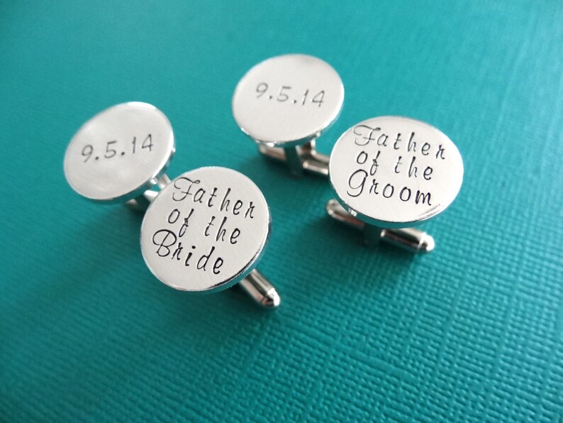 Wedding Cufflinks Father of the Groom Father of the Bride Personalized Cufflinks Wedding Jewelry image 2