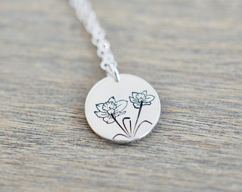 Daffodil Necklace - Birthmonth Flower Jewelry - March Jewelry - Small Daffodil Charm