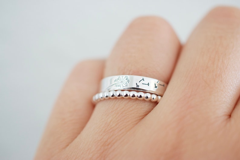 Dandelion Ring Sterling Silver Ring Gifts for Her image 3