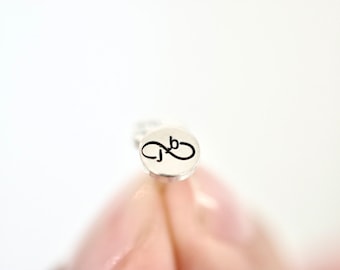 Infinity Initial Earrings - Sterling Stud Earrings