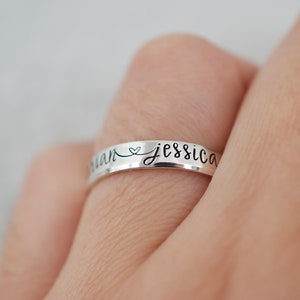 Custom Name Ring Sterling Silver Ring Couples Ring image 4