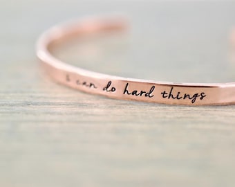 I Can Do Hard Things Bracelet, Motivational Jewelry