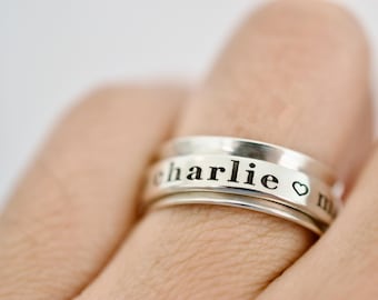 Custom Name Spinner Ring - Personalized Fidget Ring