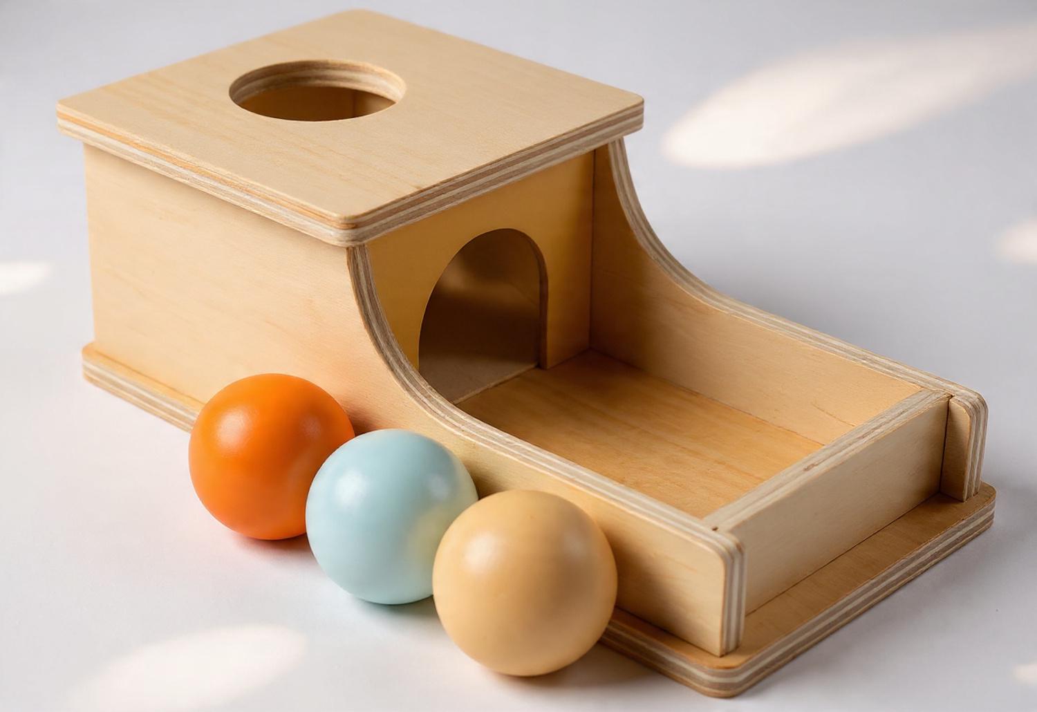 Montessori Giocattolo In Legno Object Permanence Box Con Cassetto E Monete - Giochi Educativi Per Bambini - 5